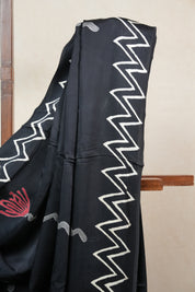 Black HBP Modal Silk Saree - SRBMSS346