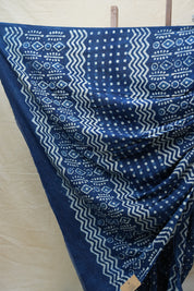 Indigo HBP Cotton Saree - SRICS2579