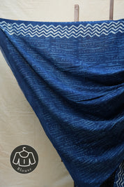 Indigo HBP Cotton Saree - SRICS2579