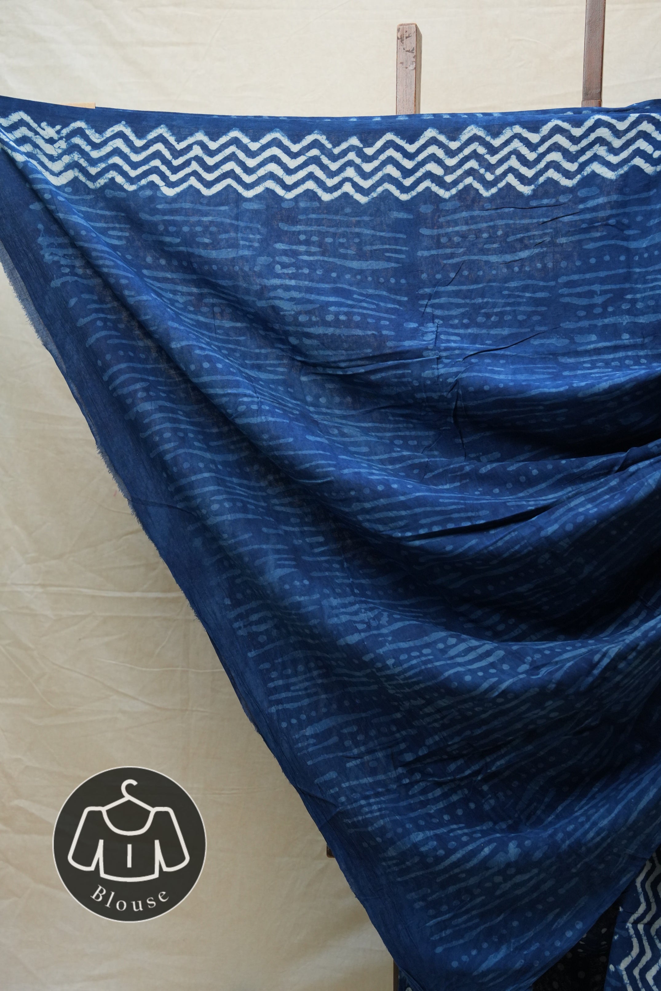 Indigo HBP Cotton Saree - SRICS2579
