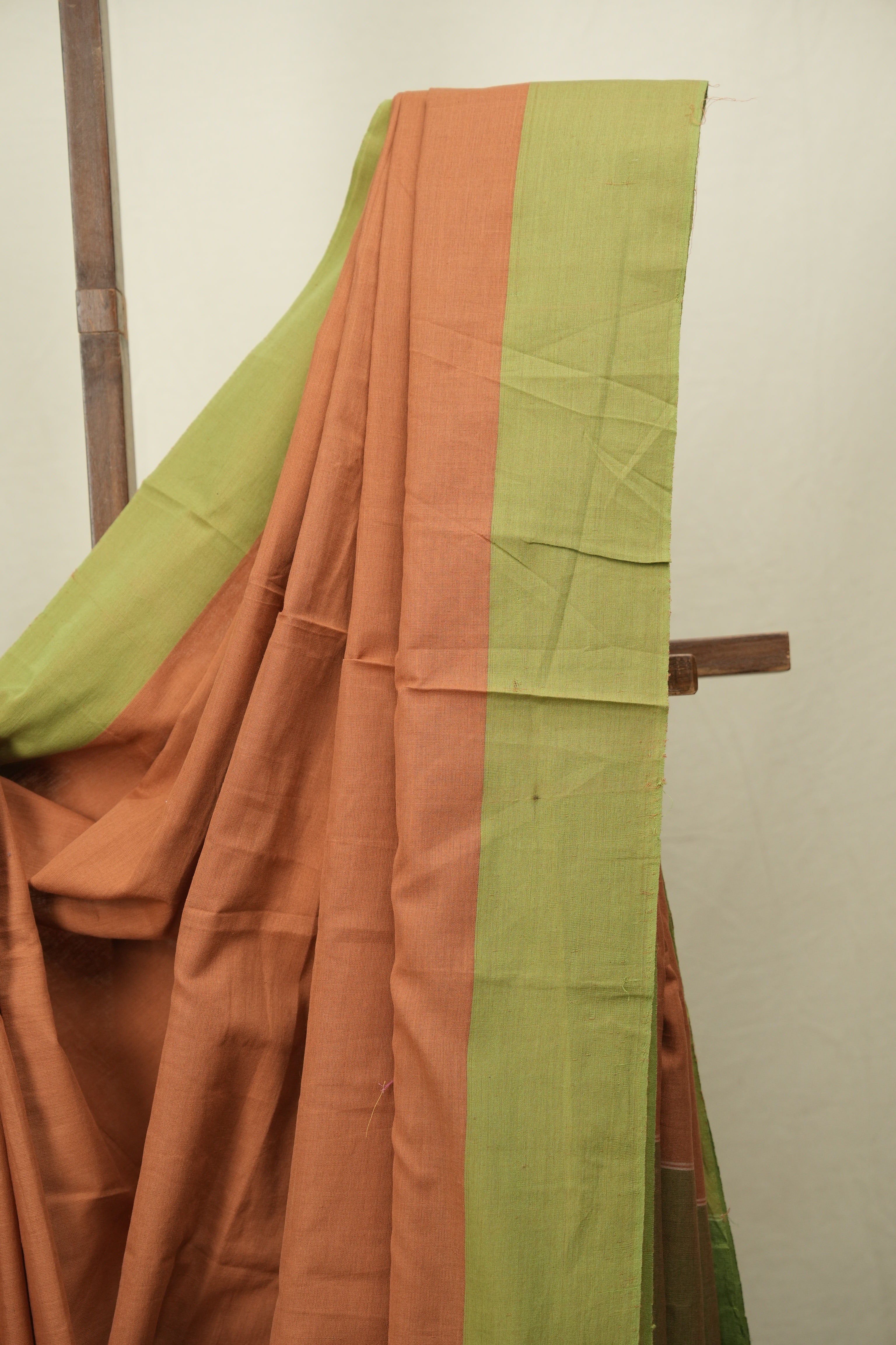Rust Orange Cotton Ilkal Saree - SROCIS1053