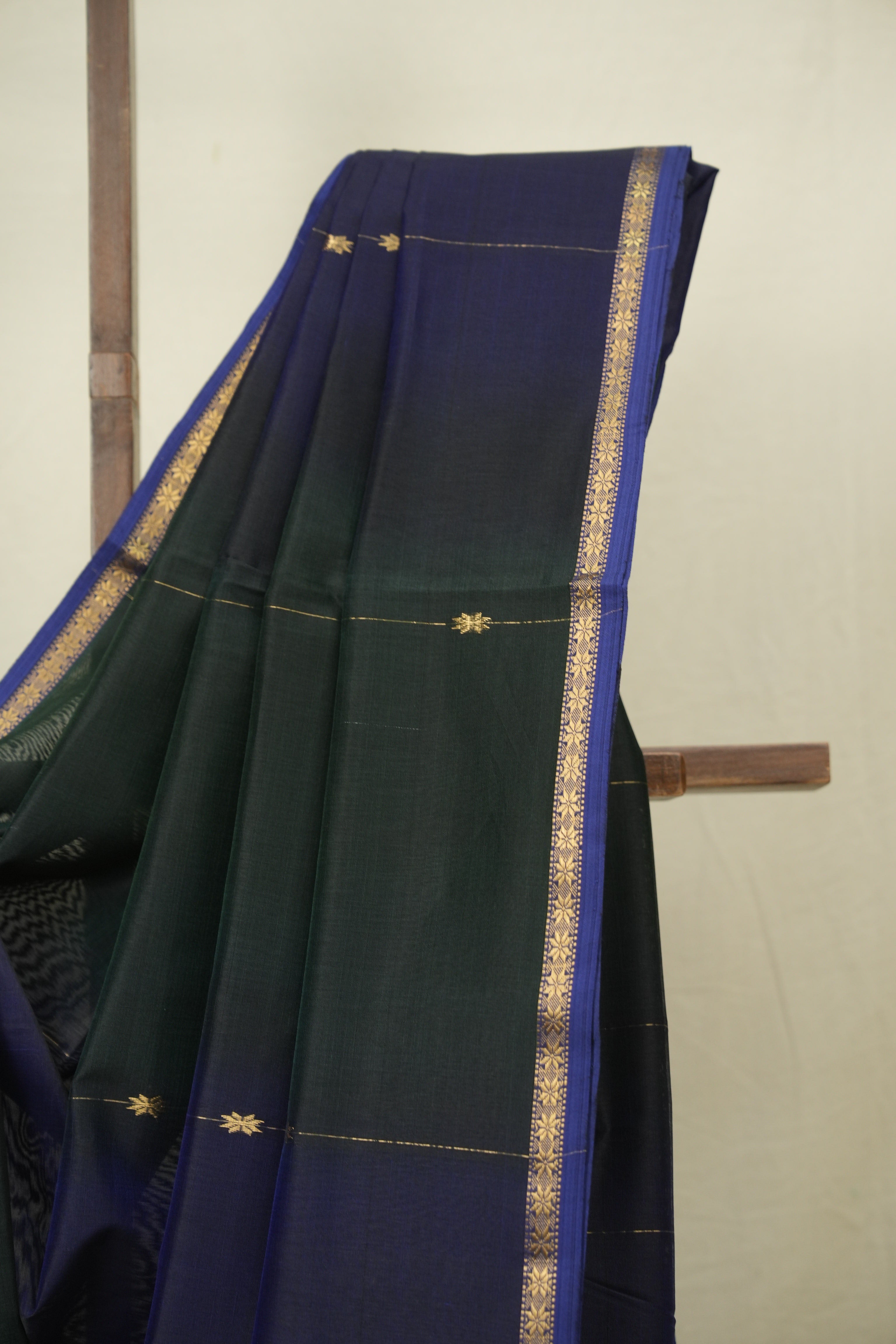 Blue- Green Maheshwari Saree - SRBGMS1299