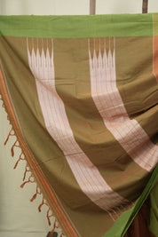 Rust Orange Cotton Ilkal Saree - SROCIS1053
