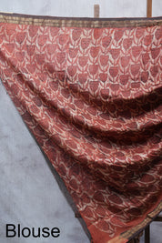 Cream-Peach HBP Cotton Silk Saree With Maheshwari Border - SRCPCSS1014