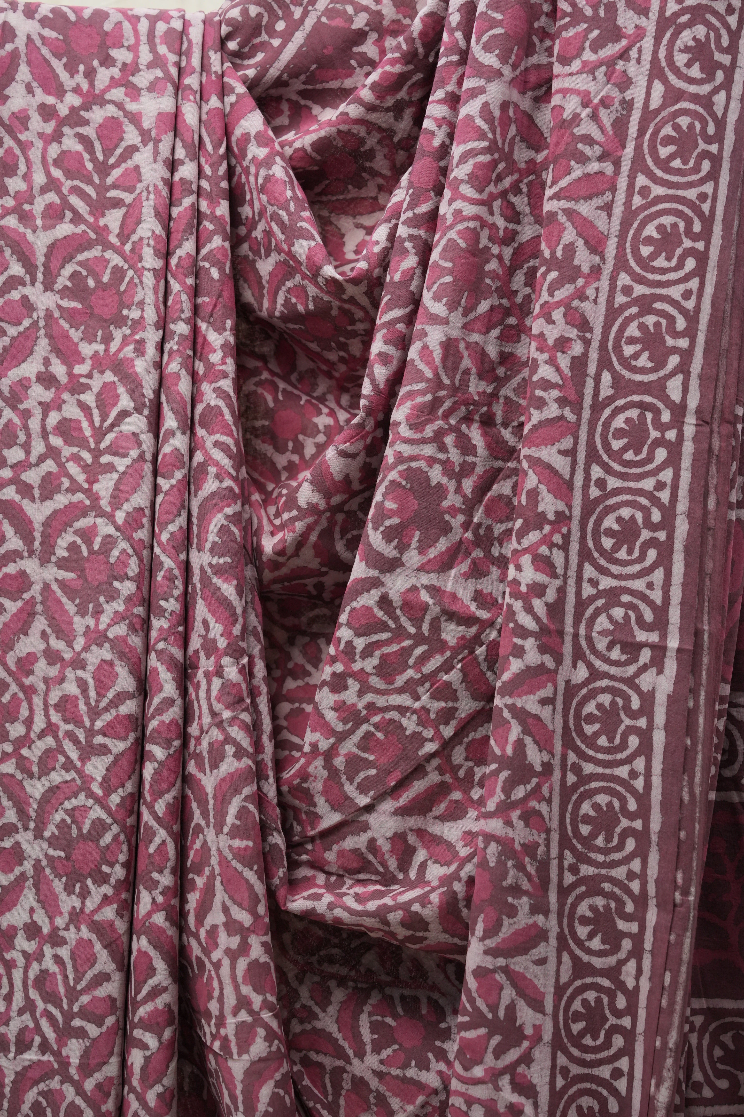Magenta HBP Cotton Saree - SRMCS2605