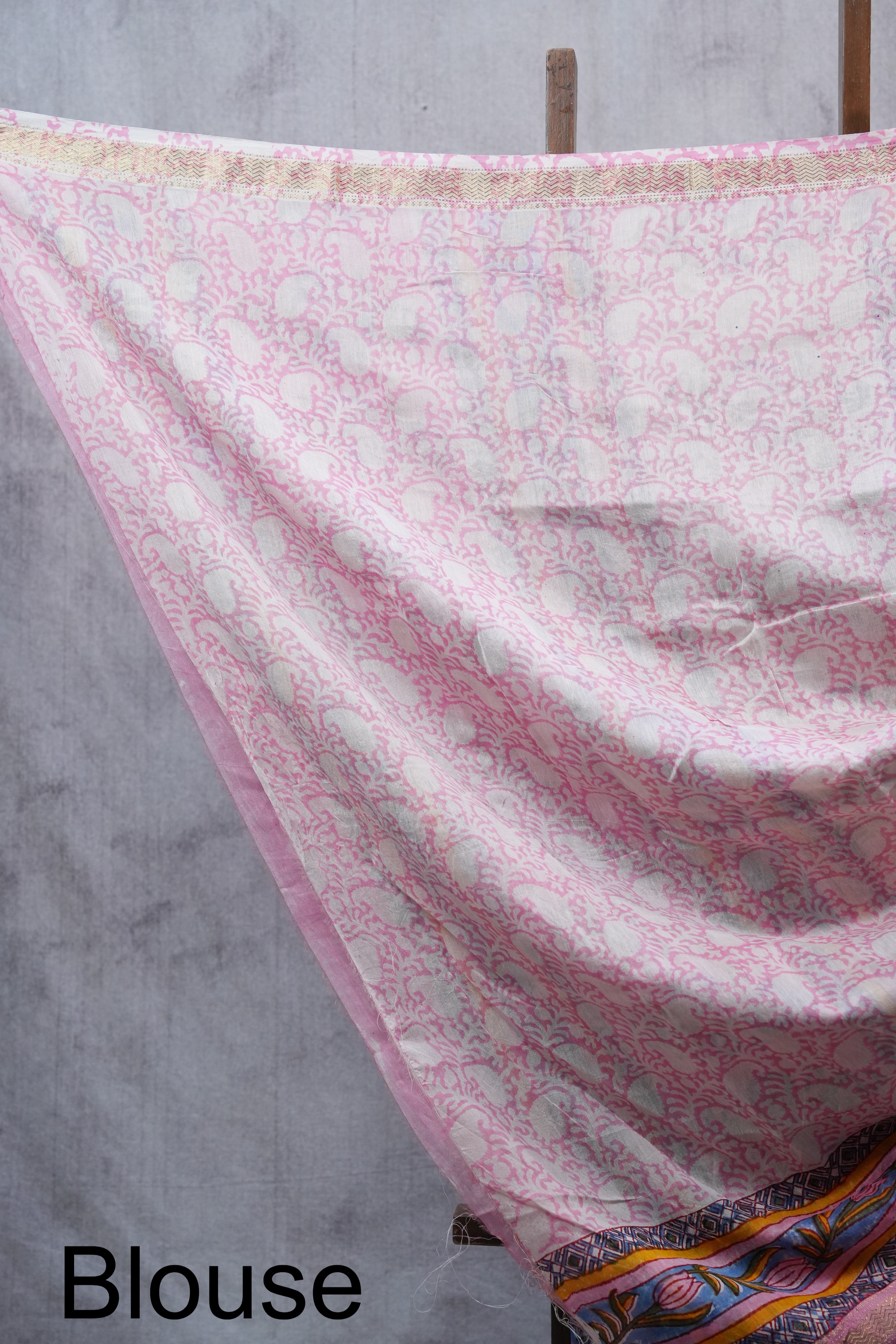 Blue HBP Cotton Silk Saree With Maheshwari Border - SRBCSS1030