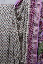 White HBP Cotton Silk Saree With Maheshwari Border - SRWCSS1031