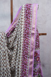 White HBP Cotton Silk Saree With Maheshwari Border - SRWCSS1031