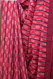 Red HBP Cotton Saree - SRRCS2603