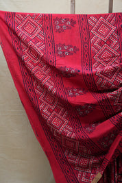 Red HBP Cotton Saree - SRRCS2603