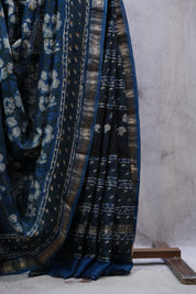 Dark Green HBP Cotton Silk Saree With Maheshwari Border - SRDGCSS1053