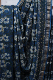 Dark Green HBP Cotton Silk Saree With Maheshwari Border - SRDGCSS1053