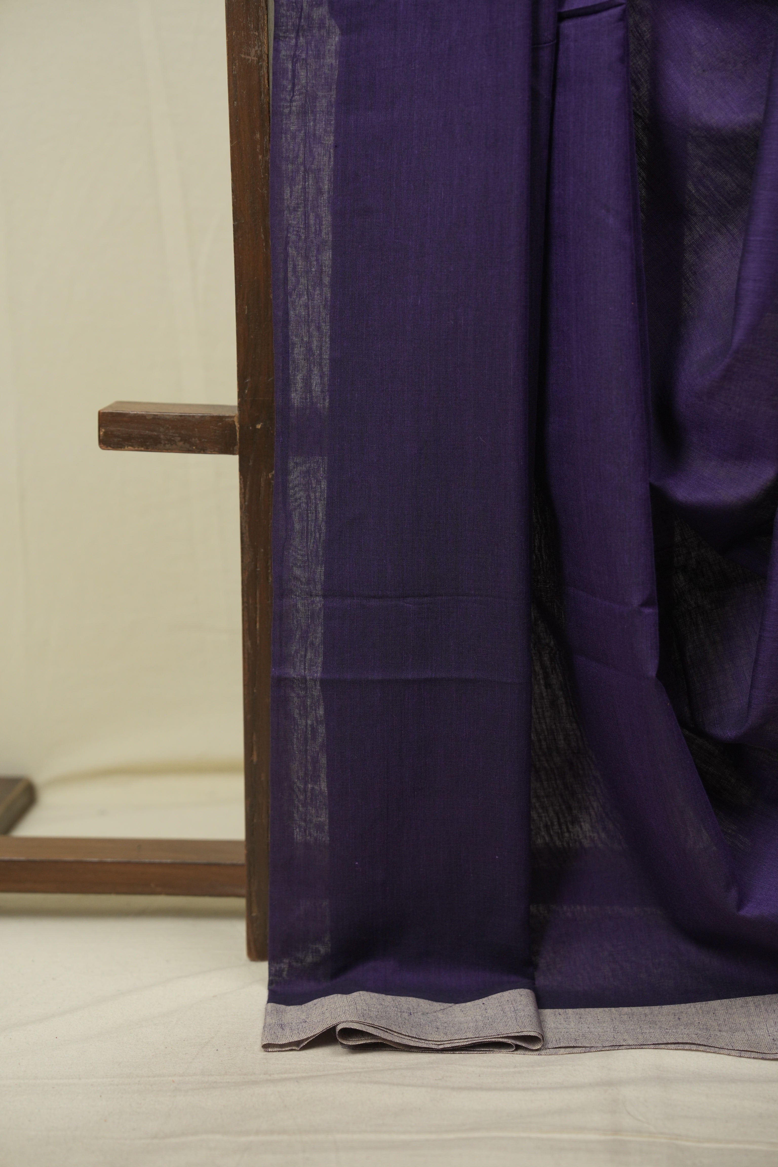 Purple Bengal Cotton Saree - SRPBCS200