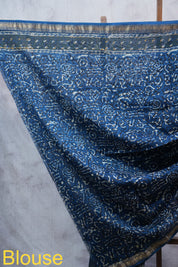 Dark Green HBP Cotton Silk Saree With Maheshwari Border - SRDGCSS1053