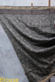 Black HBP Cotton Silk Saree With Maheshwari Border - SRBCSS1050