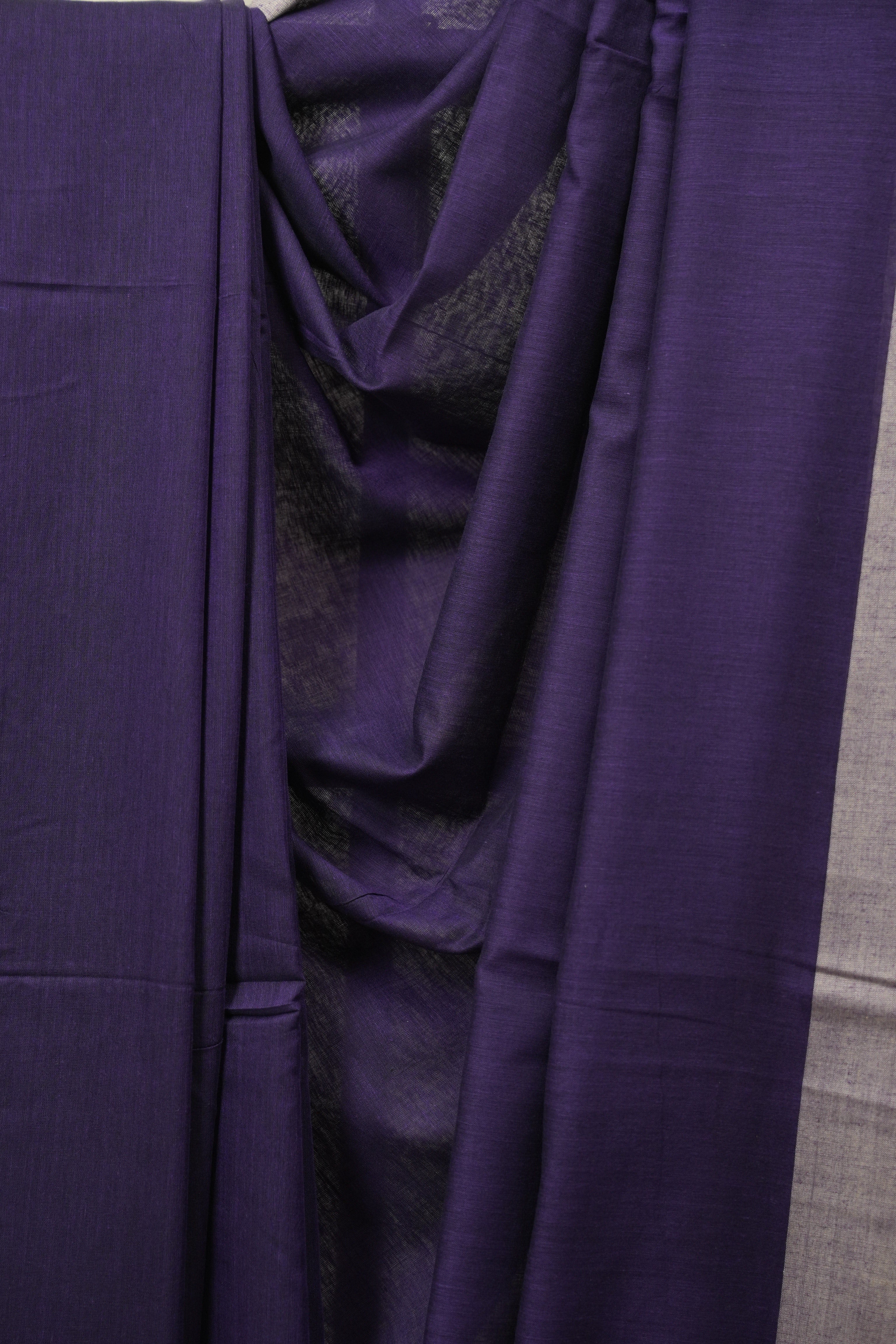 Purple Bengal Cotton Saree - SRPBCS200