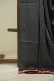 Grey-Black Maheshwari Saree - SRGBMS1343