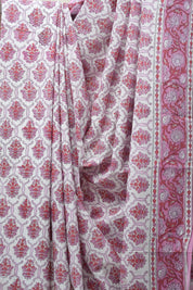 White HBP Cotton Saree - SRWCS2574