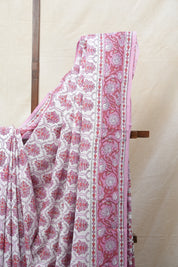 White HBP Cotton Saree - SRWCS2574