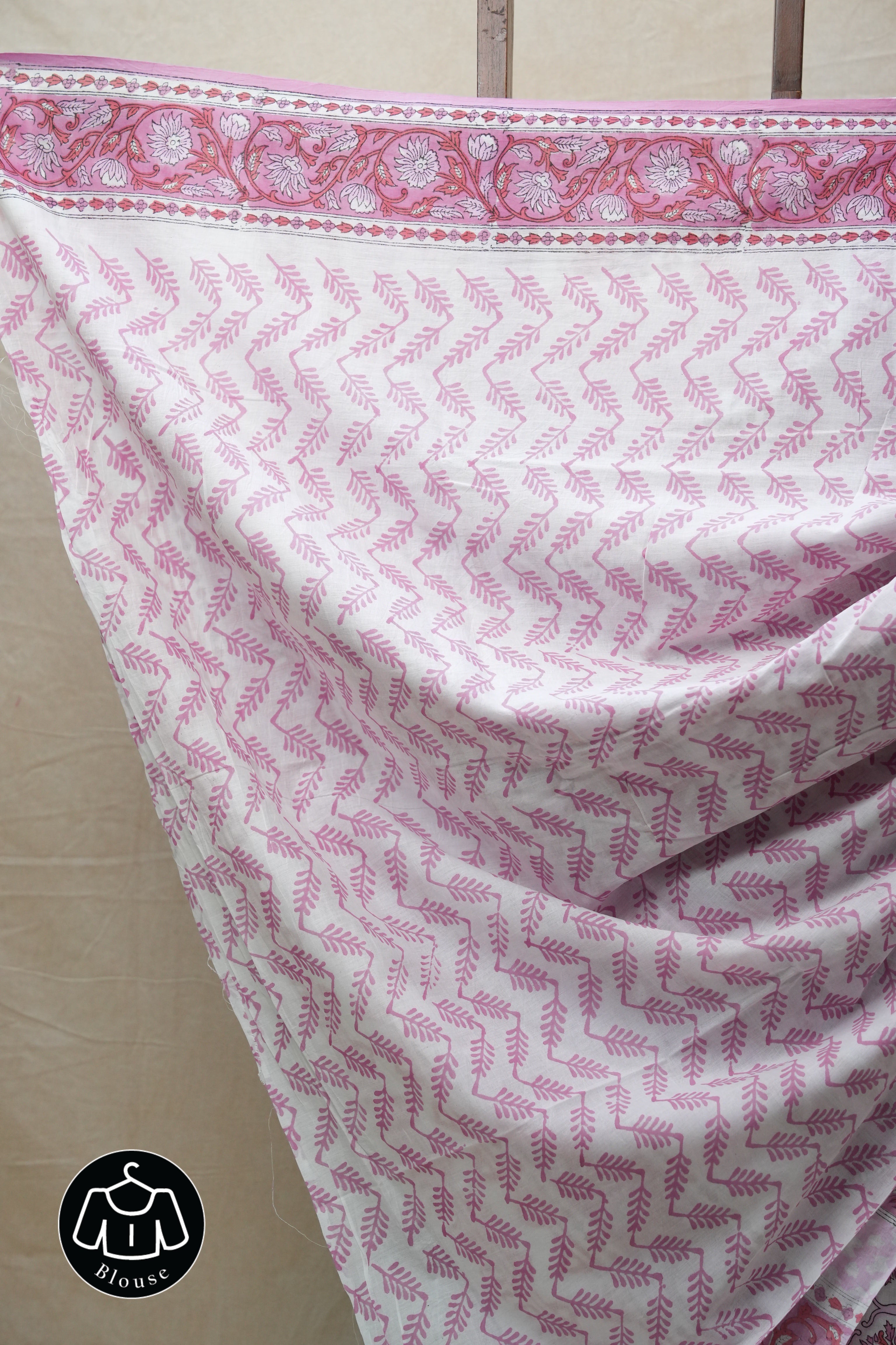 White HBP Cotton Saree - SRWCS2574