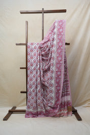 White HBP Cotton Saree - SRWCS2573