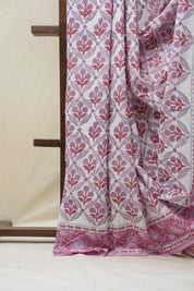White HBP Cotton Saree - SRWCS2573