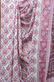 White HBP Cotton Saree - SRWCS2573