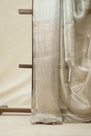 Mint Green Silver Tissue Tussar Silk Saree - SRMGSTTSS561