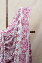 White HBP Cotton Saree - SRWCS2573