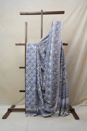 White HBP Cotton Saree - SRWCS2571