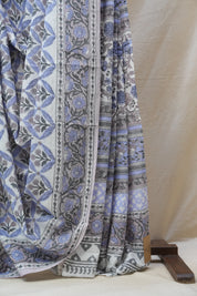 White HBP Cotton Saree - SRWCS2571