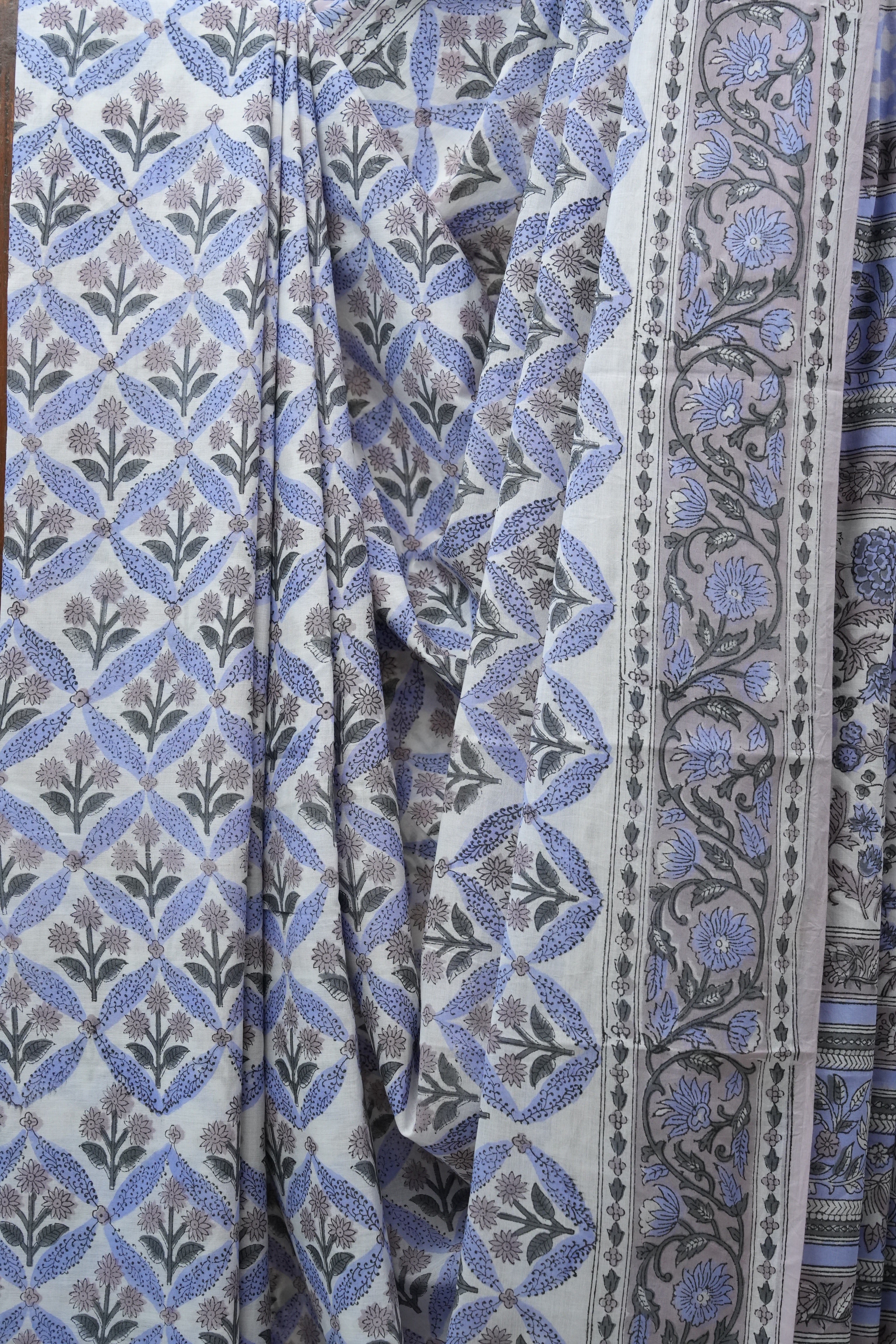 White HBP Cotton Saree - SRWCS2571