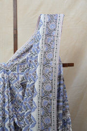 White HBP Cotton Saree - SRWCS2571