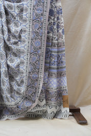 White HBP Cotton Saree - SRWCS2575