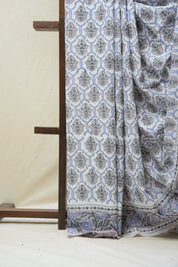 White HBP Cotton Saree - SRWCS2575