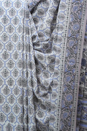 White HBP Cotton Saree - SRWCS2575