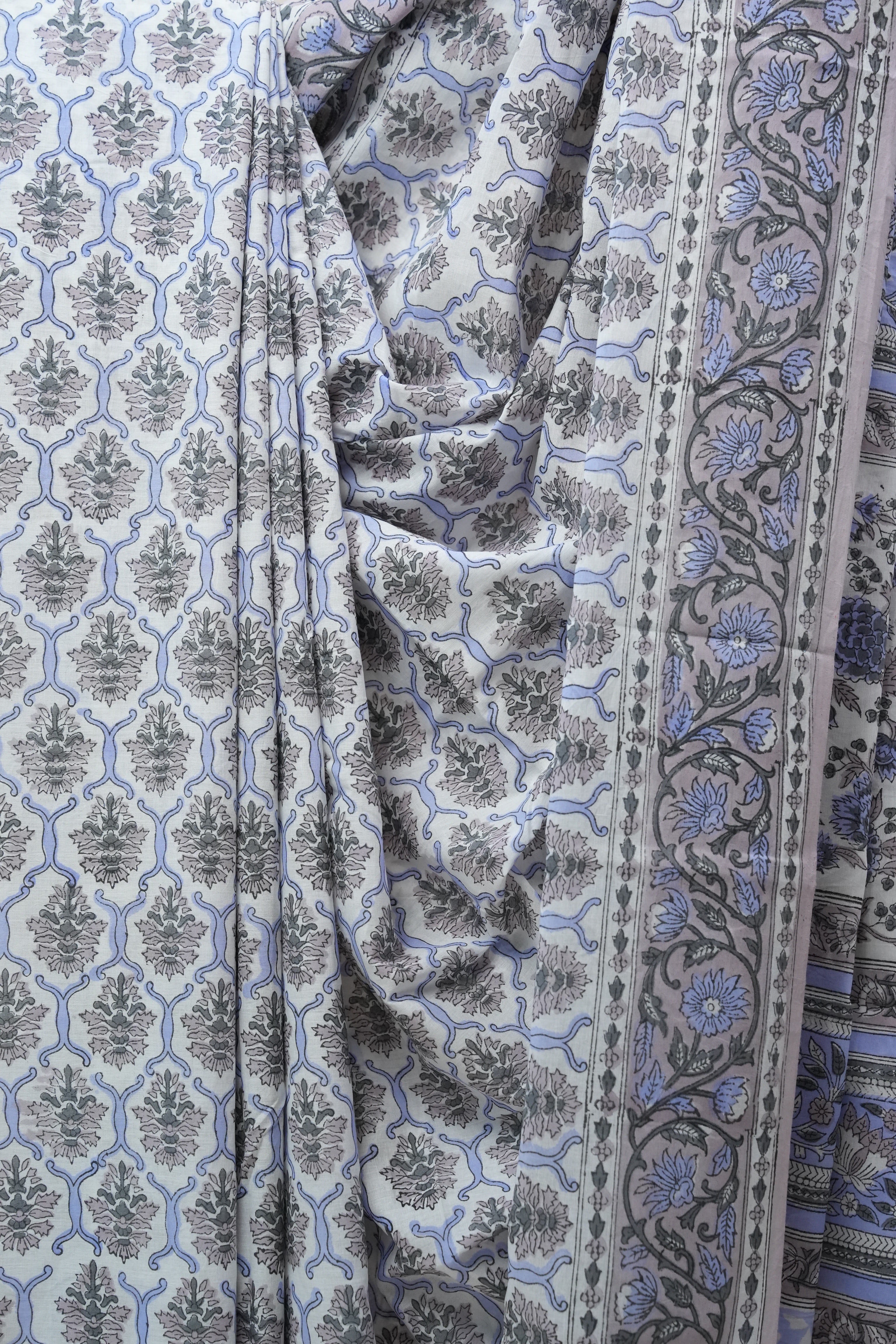 White HBP Cotton Saree - SRWCS2575