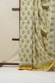 White HBP Cotton Saree - SRWCS2570