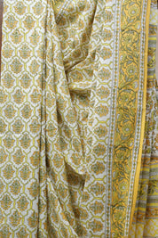 White HBP Cotton Saree - SRWCS2570