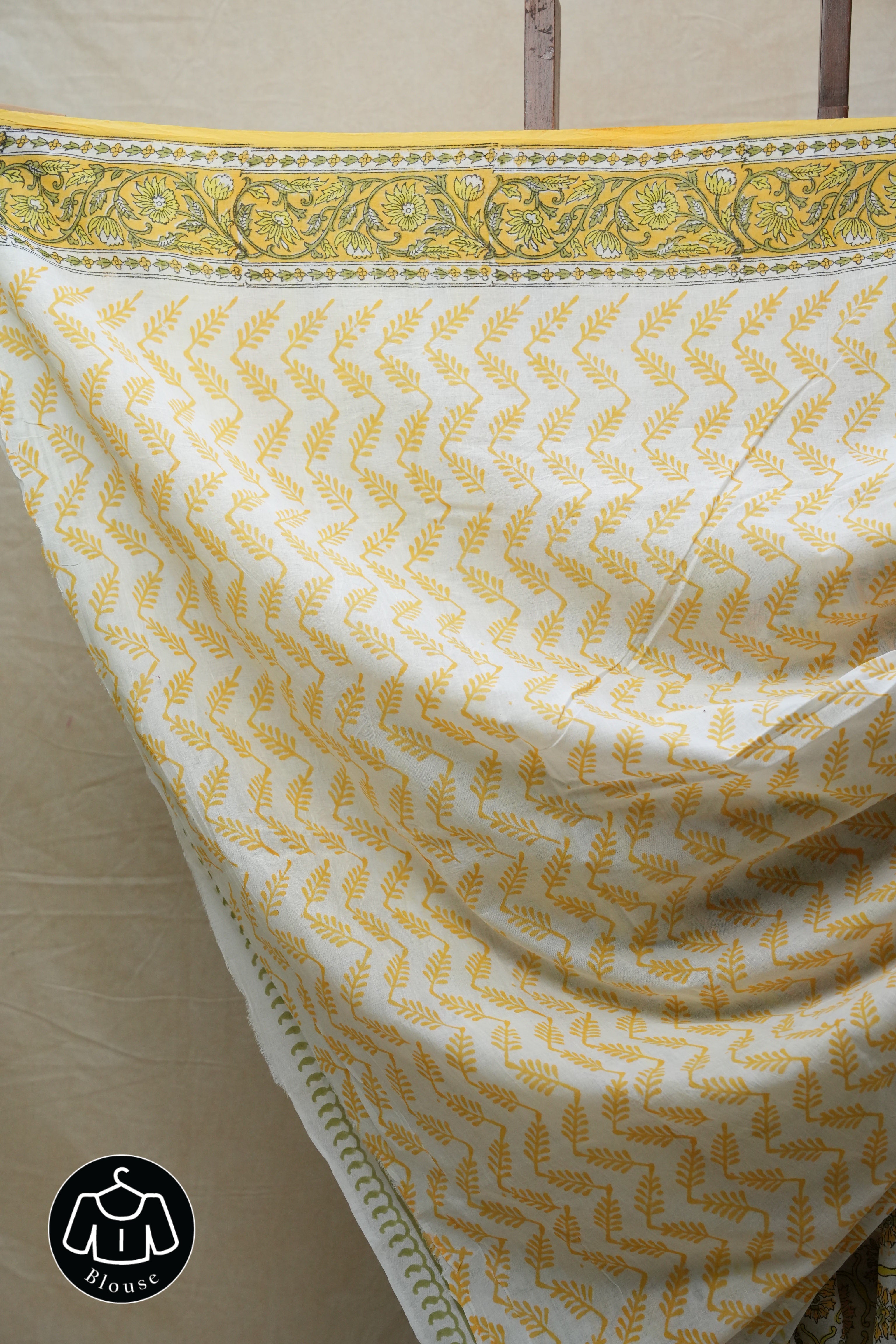 White HBP Cotton Saree - SRWCS2570