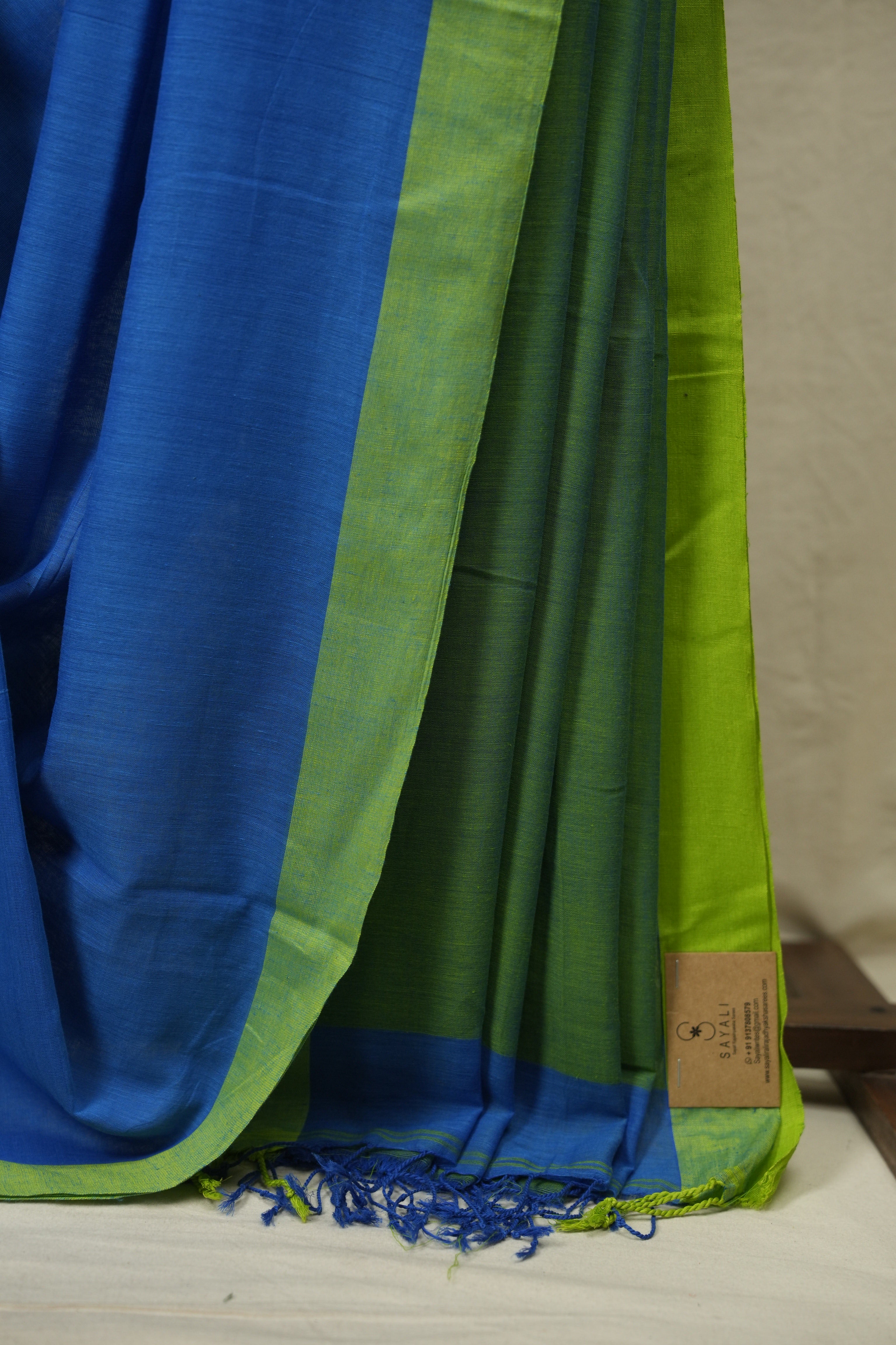 Blue Bengal Cotton Saree - SRBBCS199