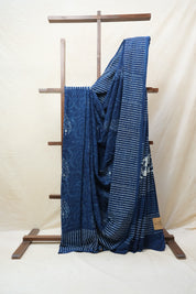 Indigo HBP Cotton Saree - SRICS2594
