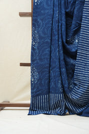 Indigo HBP Cotton Saree - SRICS2594
