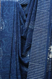 Indigo HBP Cotton Saree - SRICS2594