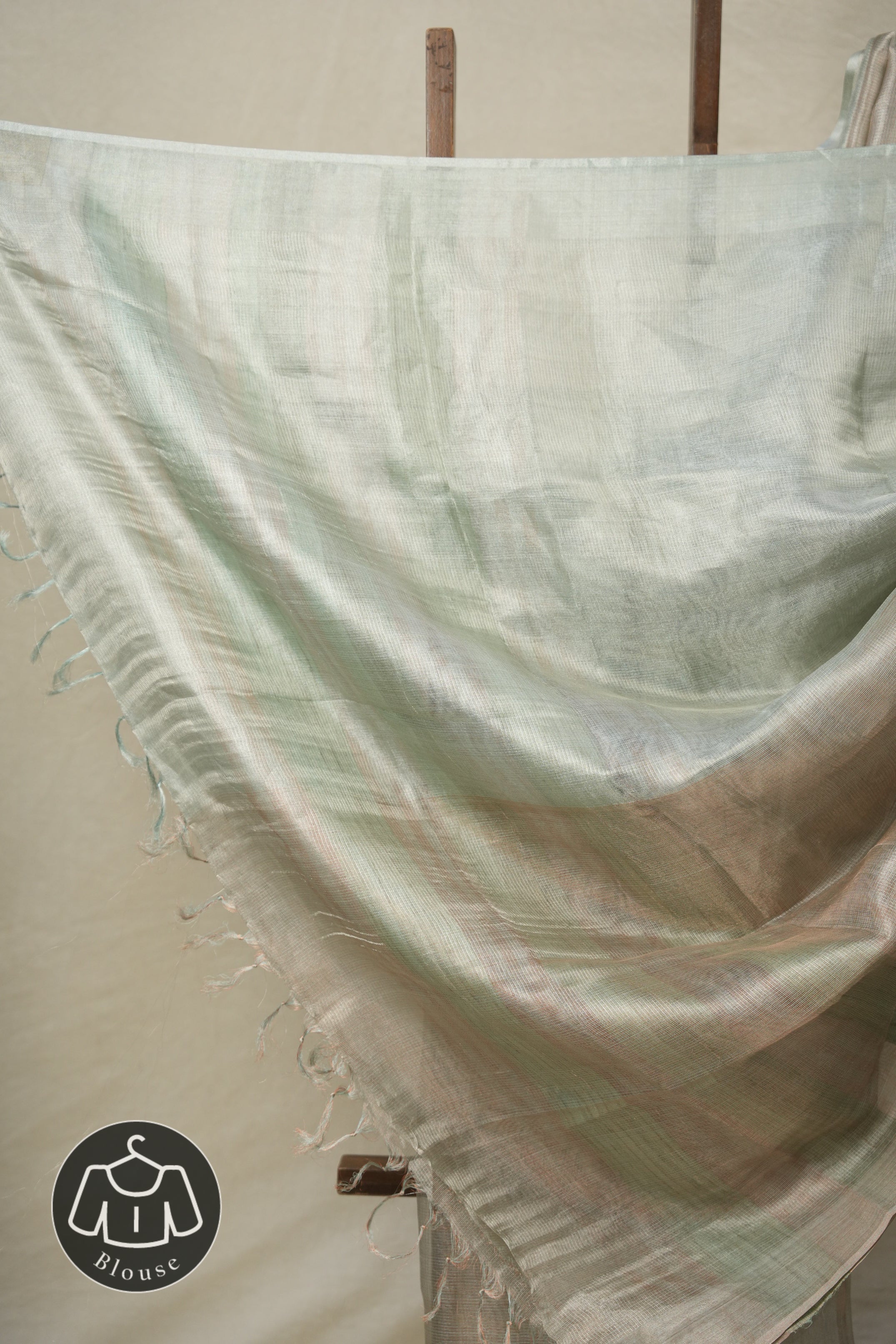 Mint Green Silver Tissue Tussar Silk Saree - SRMGSTTSS561