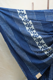 Indigo HBP Cotton Saree - SRICS2594