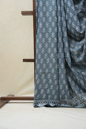 Dark Grey HBP Cotton Saree - SRDGCS2595