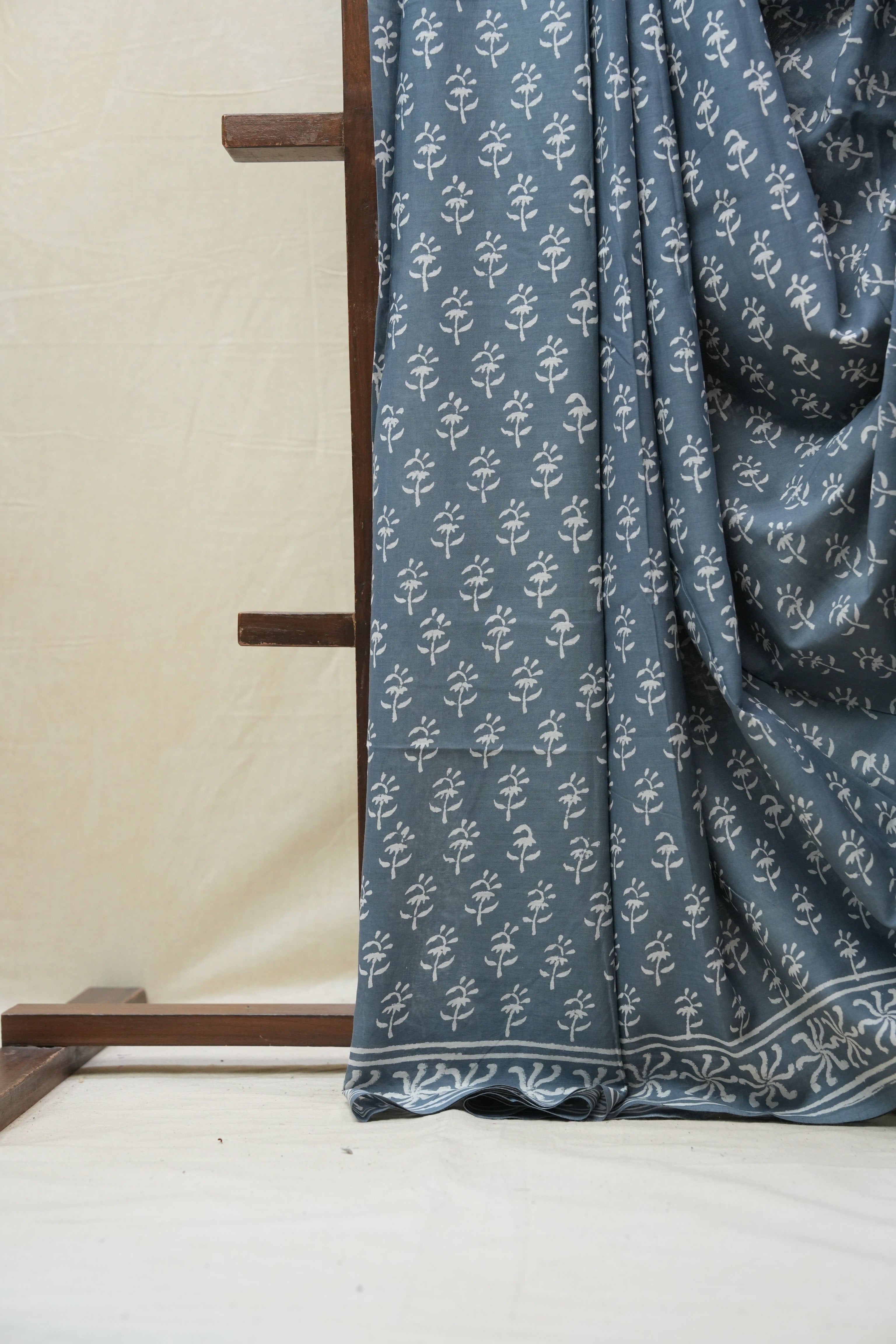 Dark Grey HBP Cotton Saree - SRDGCS2595