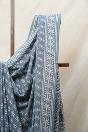 Dark Grey HBP Cotton Saree - SRDGCS2595