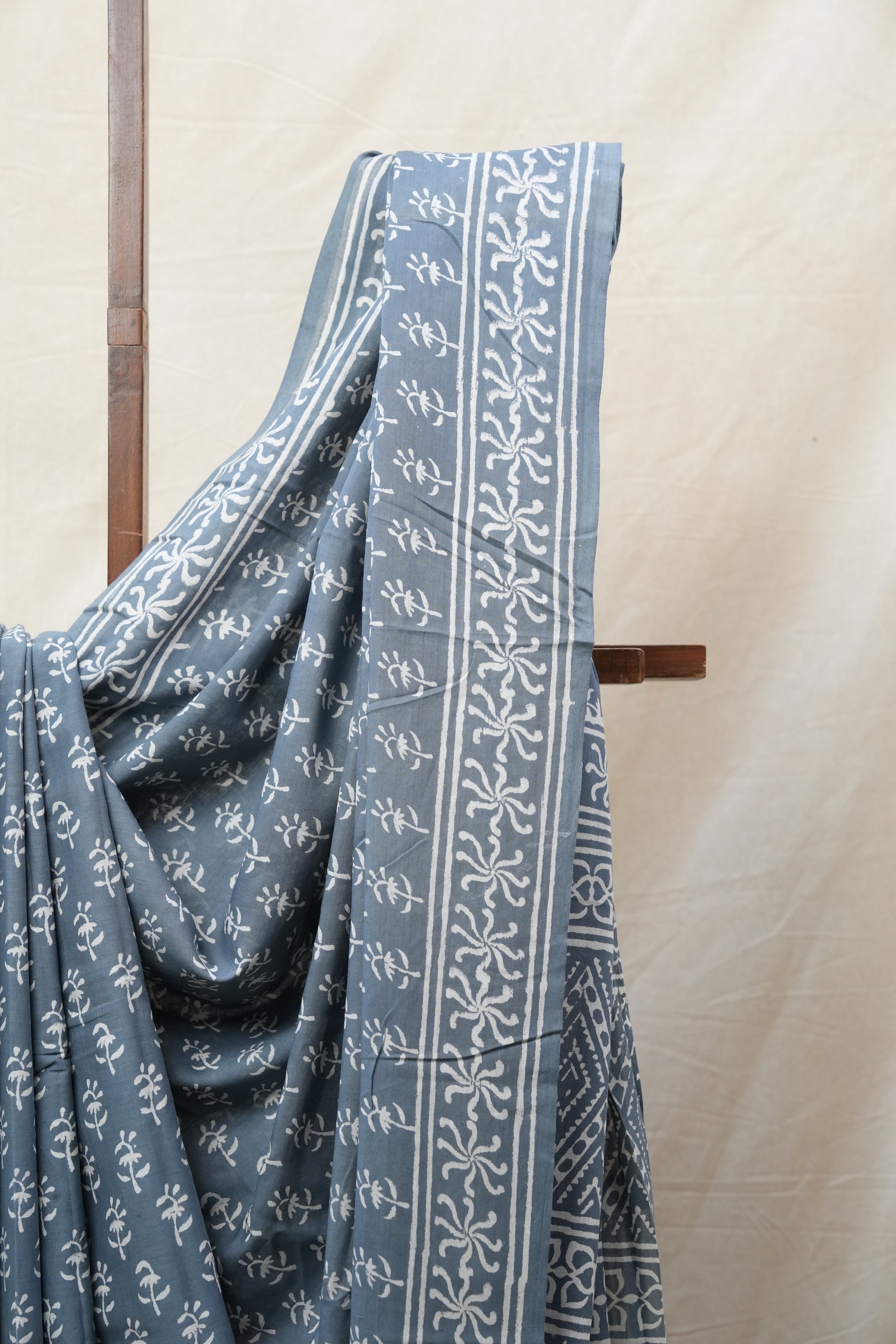 Dark Grey HBP Cotton Saree - SRDGCS2595